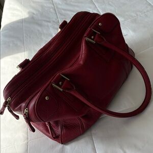 Red Leather doctor Handbag from Talbots